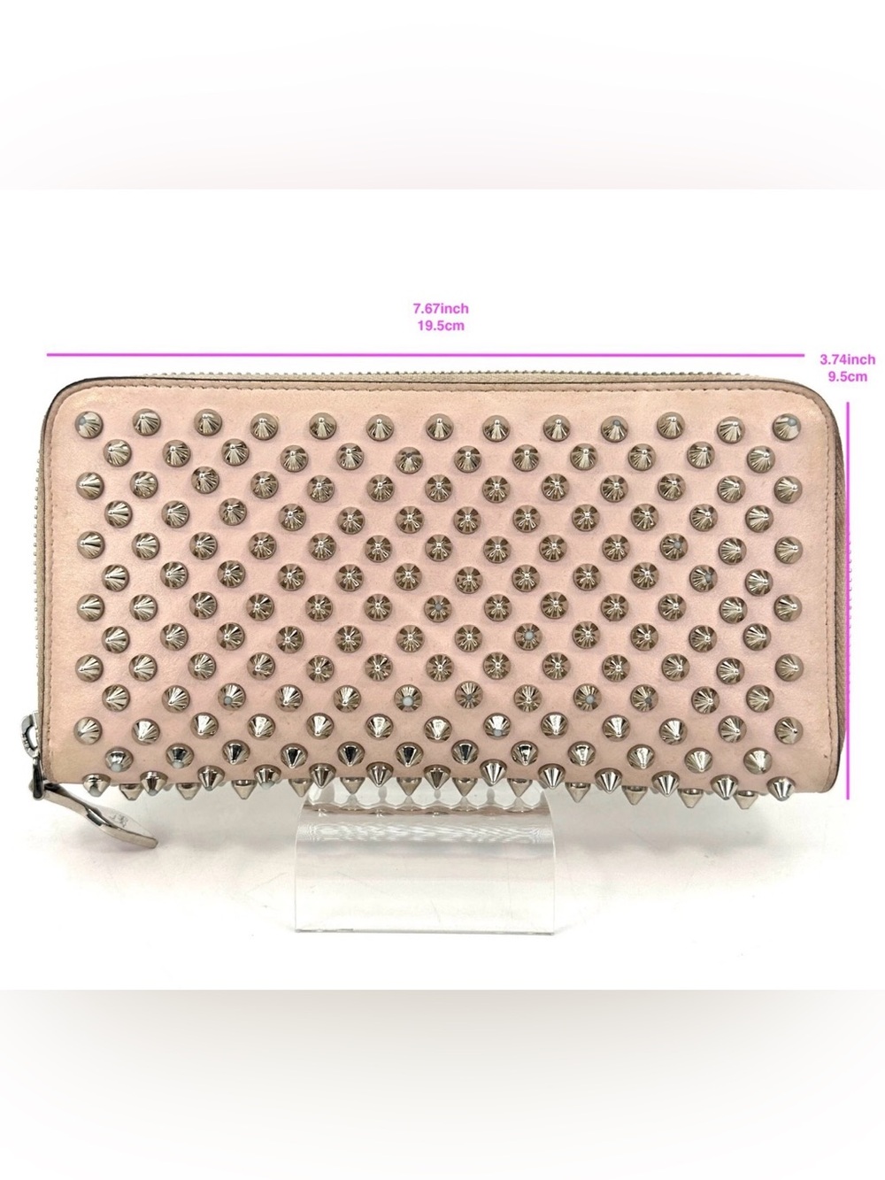 Christian Louboutin Panettone zipper spiked leather wallet